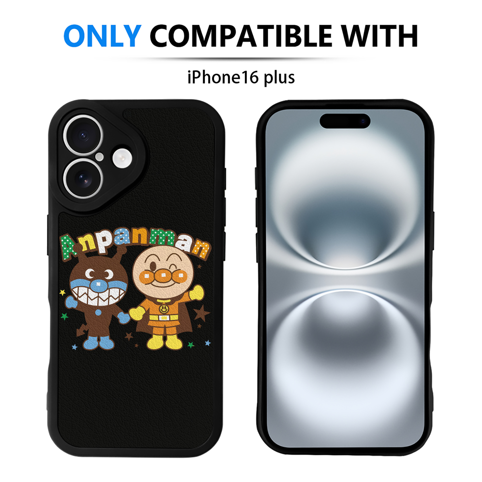 （画像用） アンパンマン Anpanman 【iPhone 16シリーズ対応】シリコンスマホケース（レザー調） 材質：シリコン